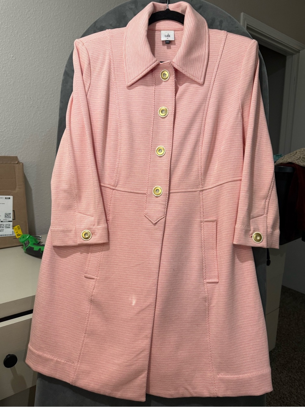 CAbi Peach-Pink Textured Collar Jacket - Picture 2 of 16